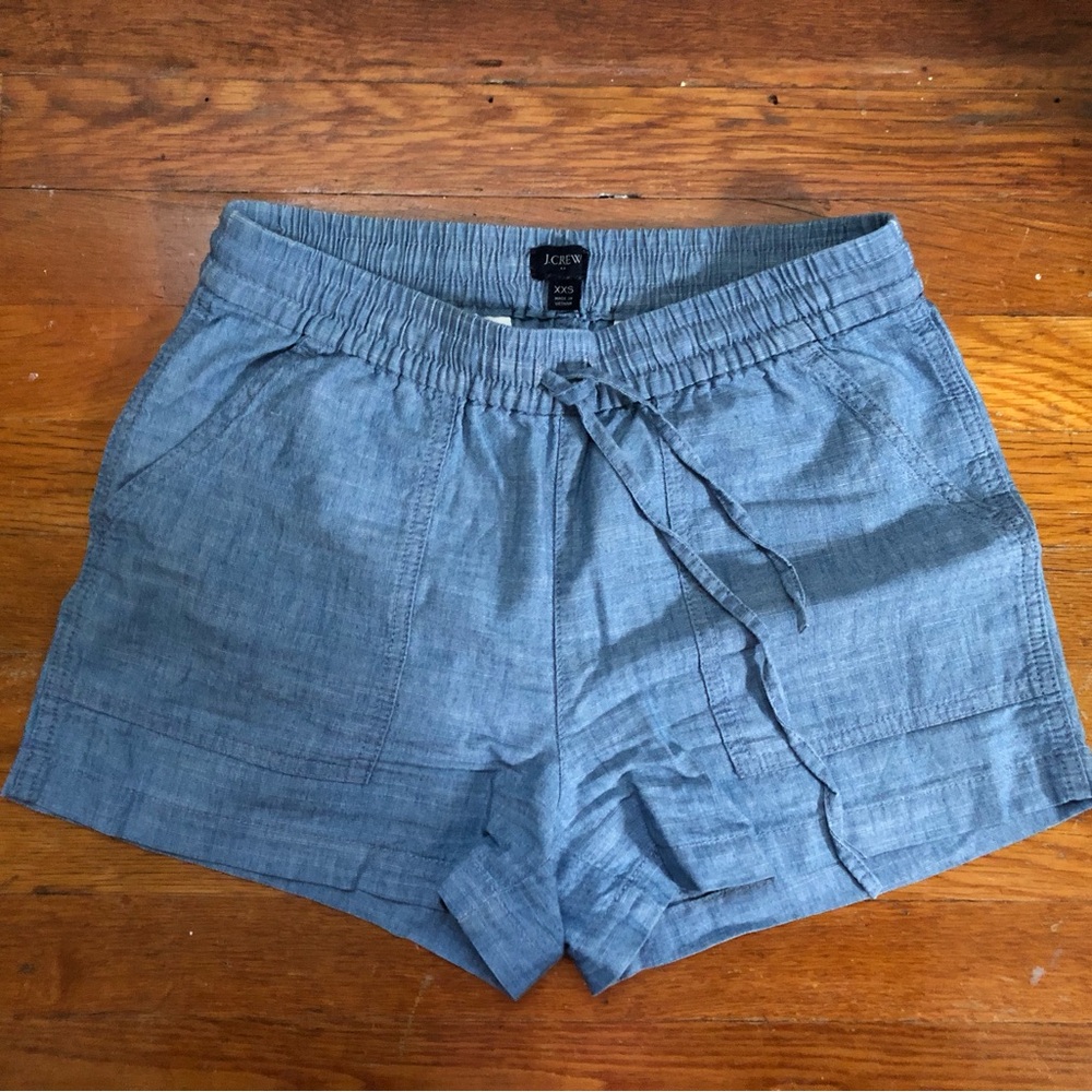 J. Crew Factory 3" chambray drawstring shorts, XXS